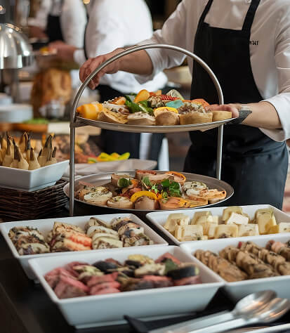 Presentación de platos elaborado por nuestro chef privado en Marbella para un evento a domicilio