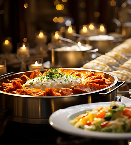 Presentación de platos variados realizados por nuestro chef privado a domicilio en una cumpleaños de Marbella