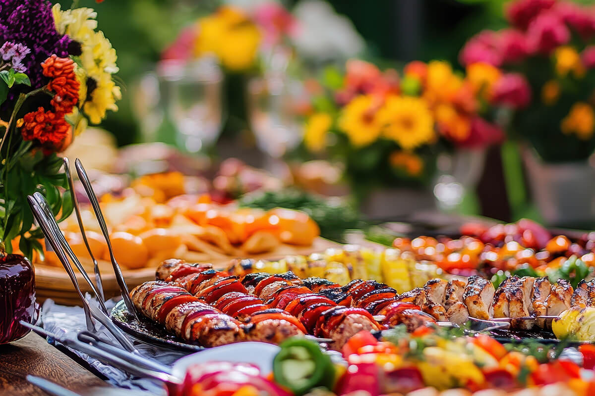 Presentación de varios platos para un catering cocinado por nuestro chef privado de Paebella en una fiesta particular de Marbella