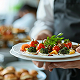 Preparación de varios platos para un catering cocinado por nuestro cocinero privado de Paebella en un evento corporativo de Marbella
